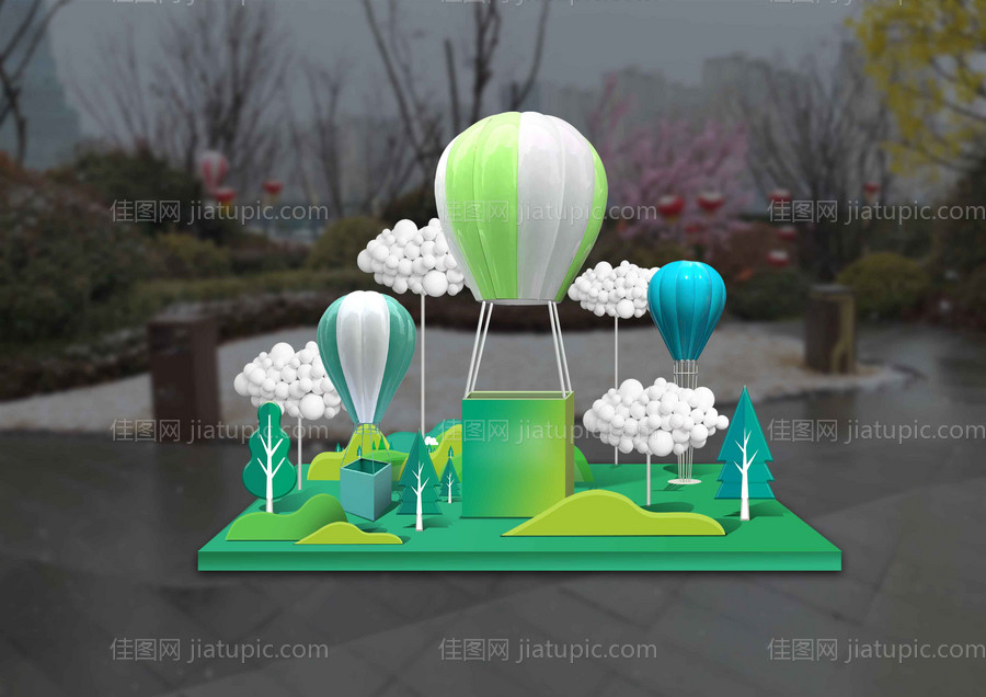 春季美陈分层效果图-源文件