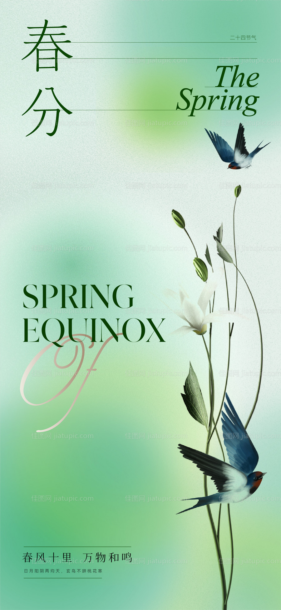 二十四节气春分海报-源文件
