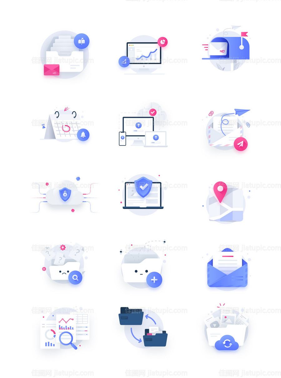 蓝色网络空状态UI缺省页面插图-源文件