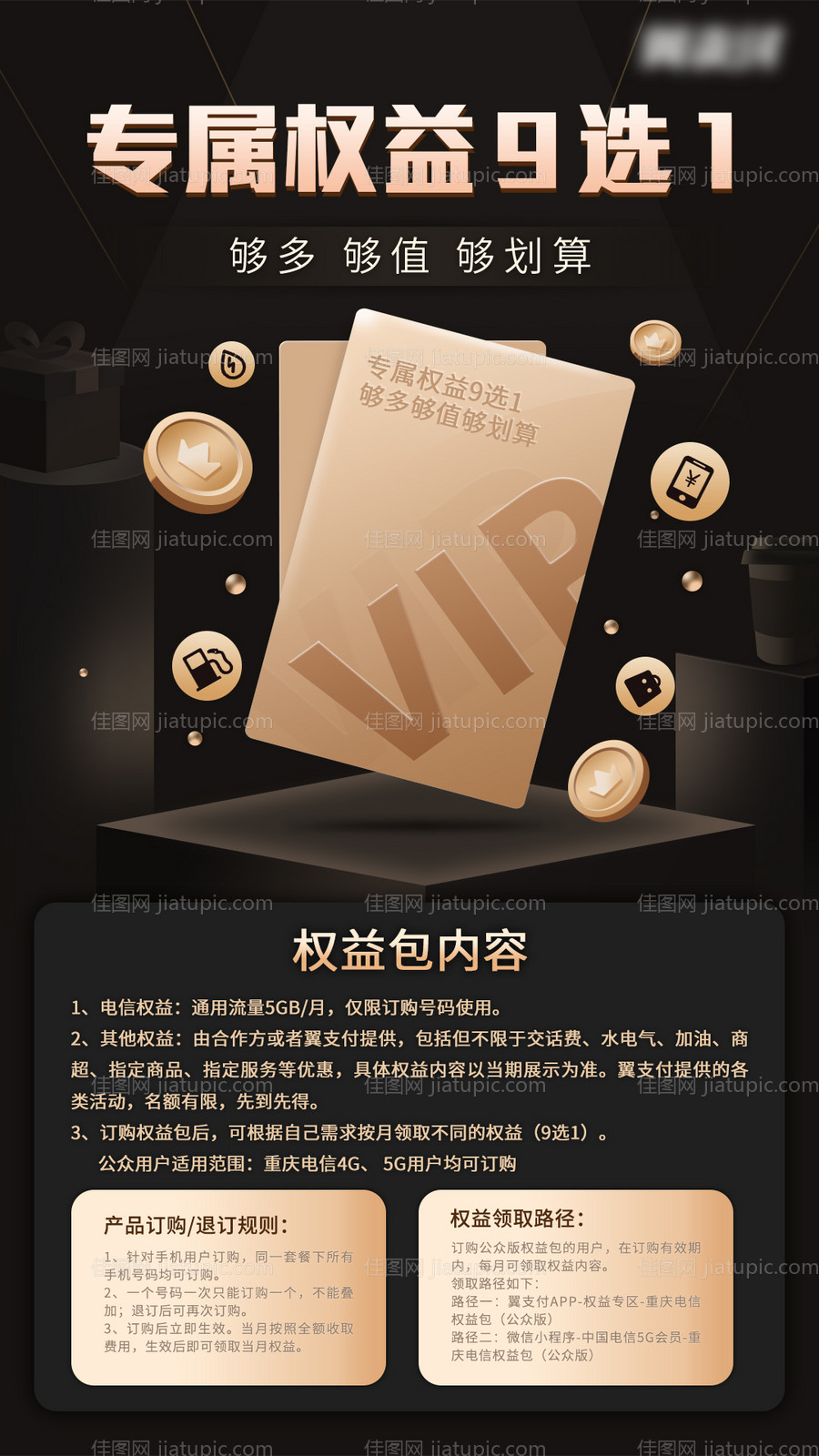 专属权益黑金海报-源文件