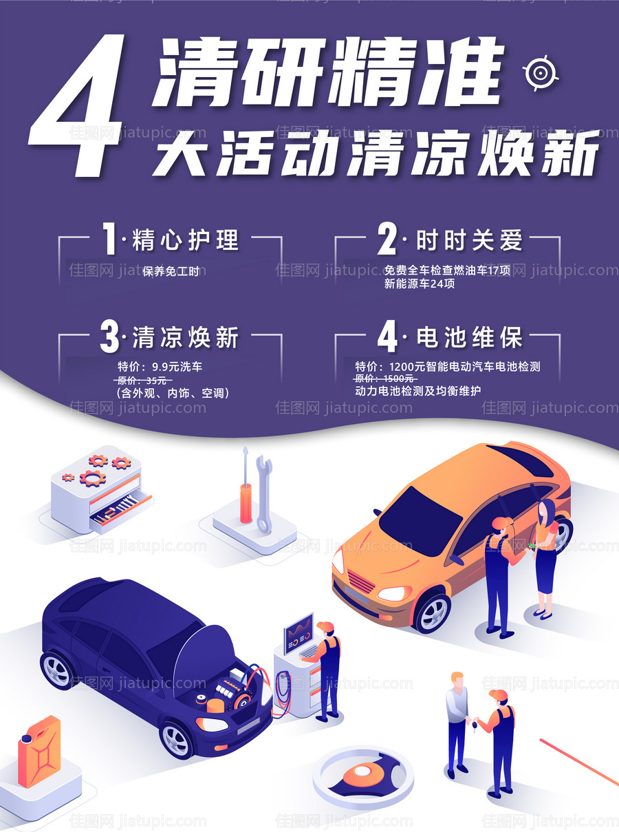 汽车修理检测维修保养服务海报-源文件