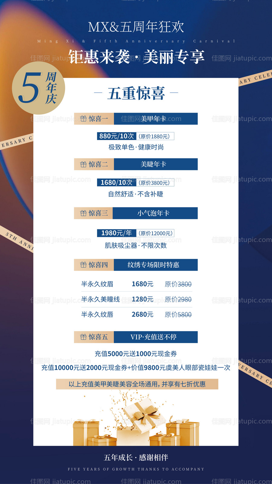 周年庆医美蓝色活动海报-源文件