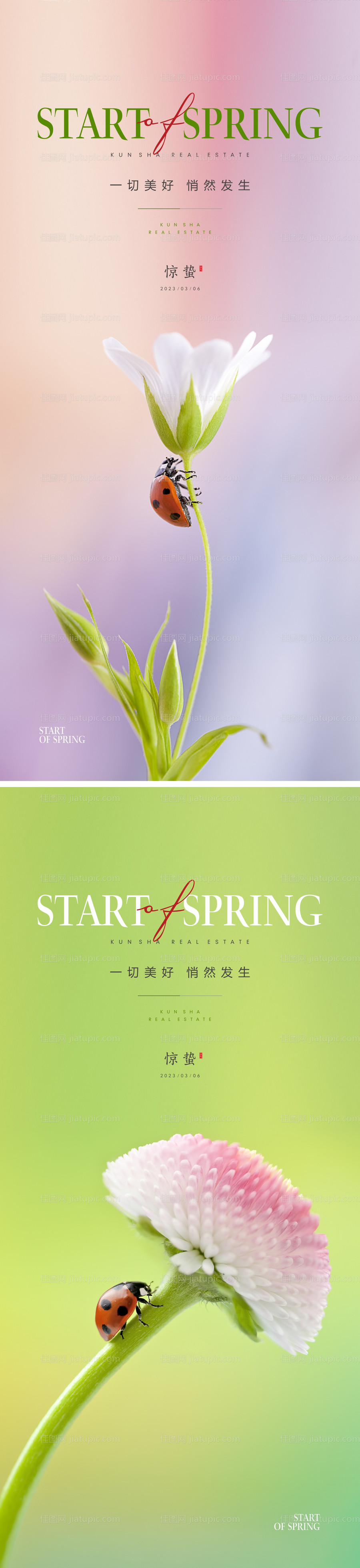 地产惊蛰节气海报-源文件