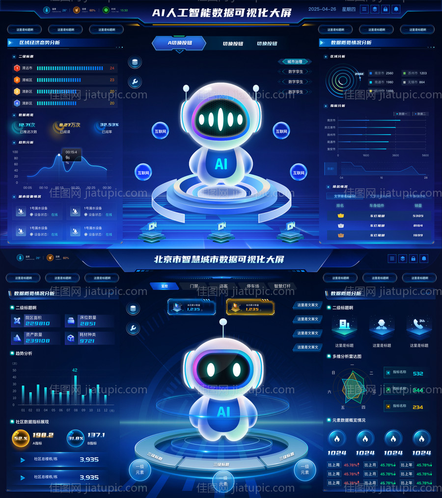 AI人工智能可视化大屏设计-源文件