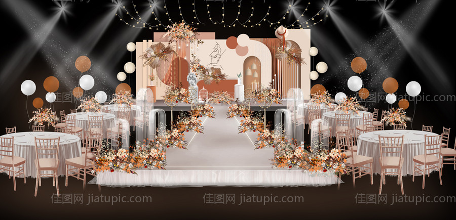 绿金色晚宴氛围展板-源文件