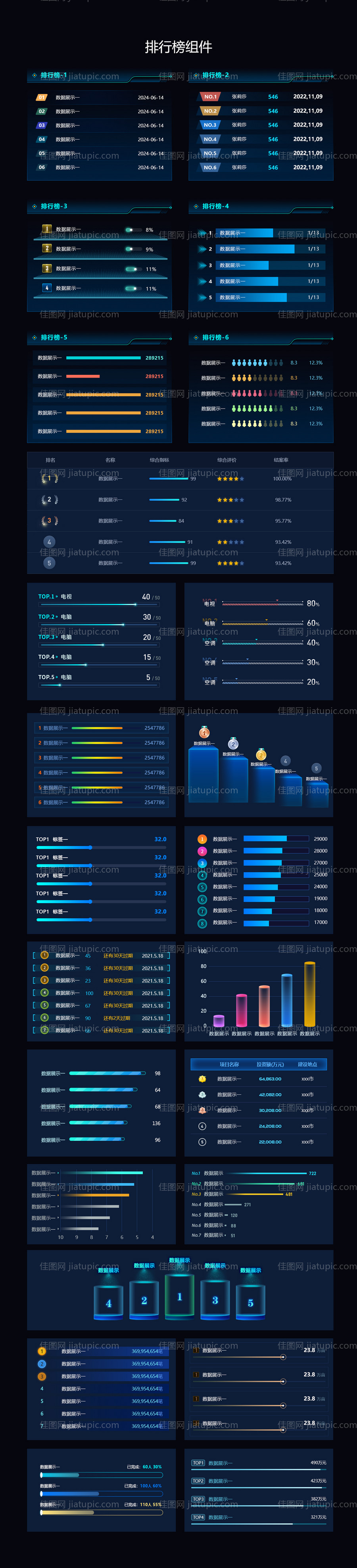 可视化大屏-组件（排行榜）-源文件