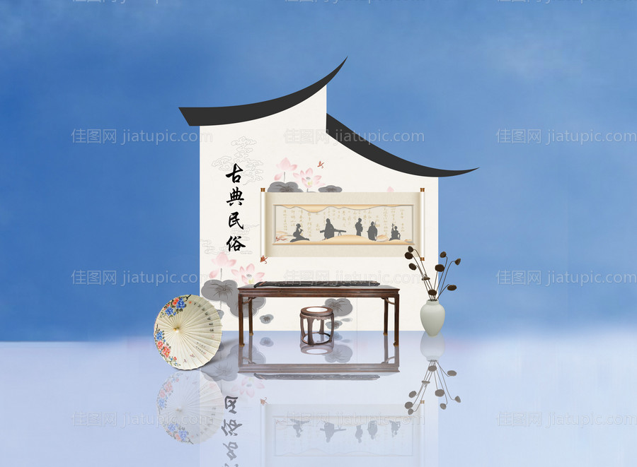 中式美陈背景板-源文件