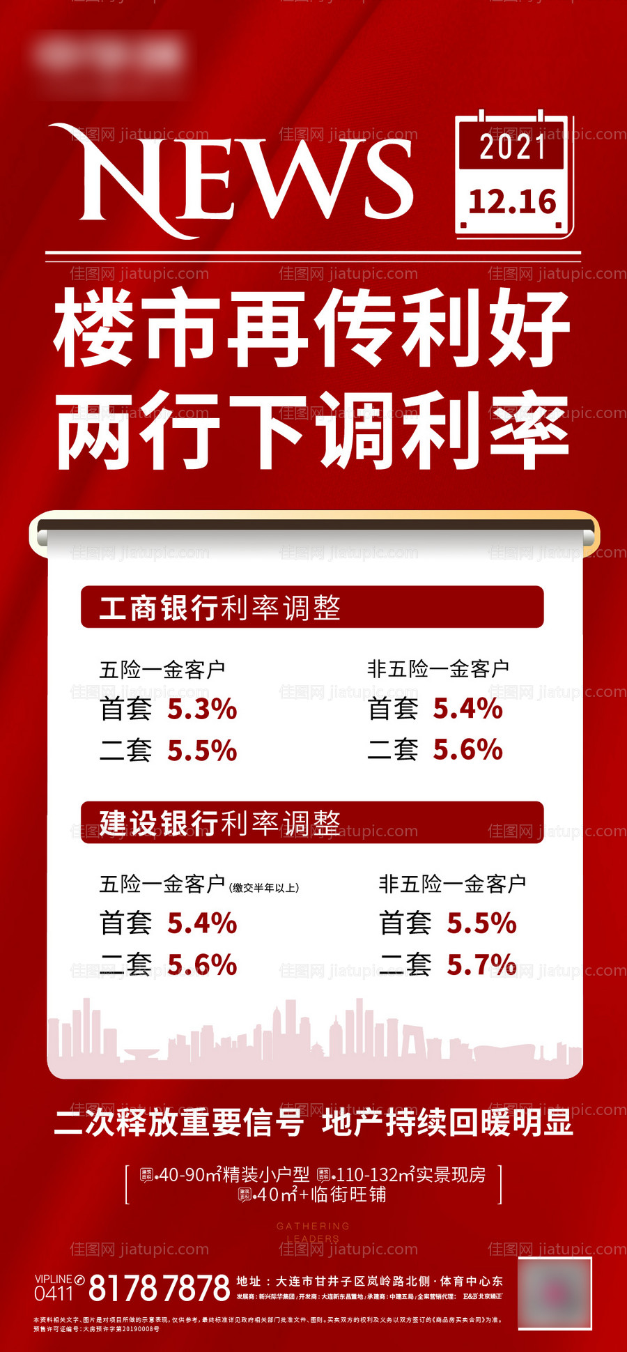 房市调率利好海报-源文件