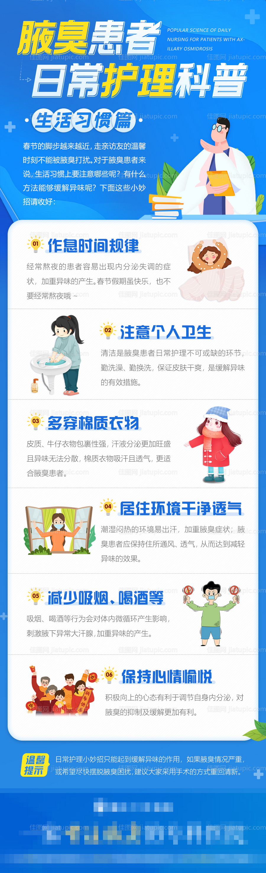 医疗海报腋臭患者科普医生专家注意事项-源文件