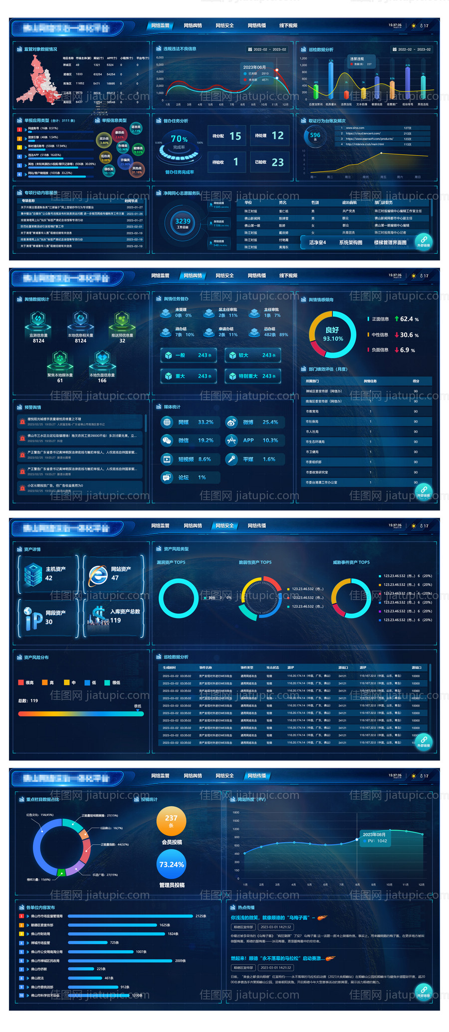 网络安全可视化数据大屏设计-源文件