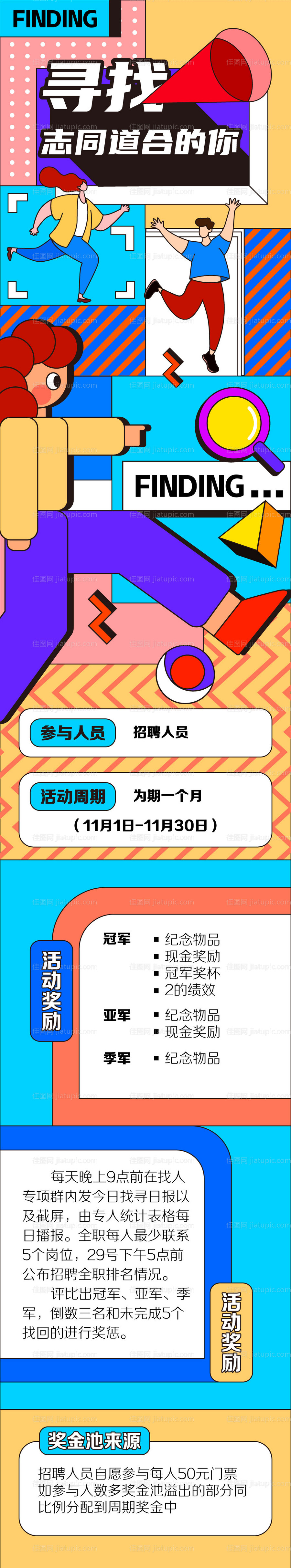 卡通趣味招聘长图-源文件