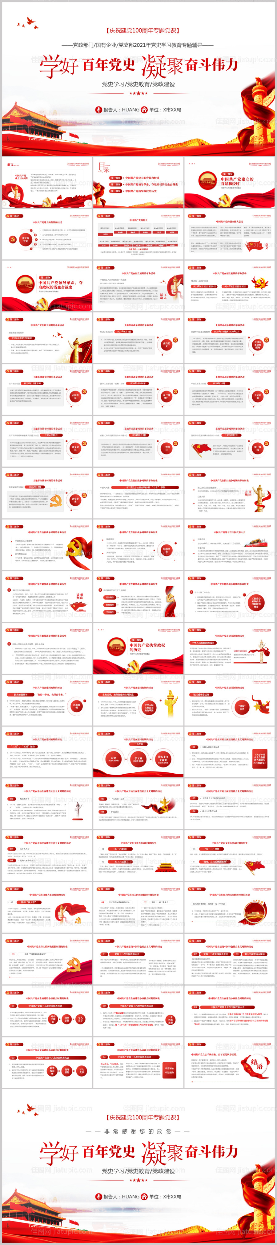 庆祝建党100周年党史学习PPT-源文件