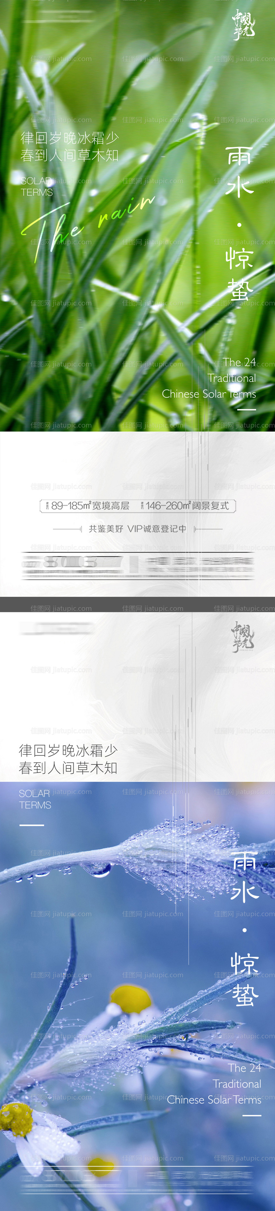 雨水惊蛰节气海报-源文件