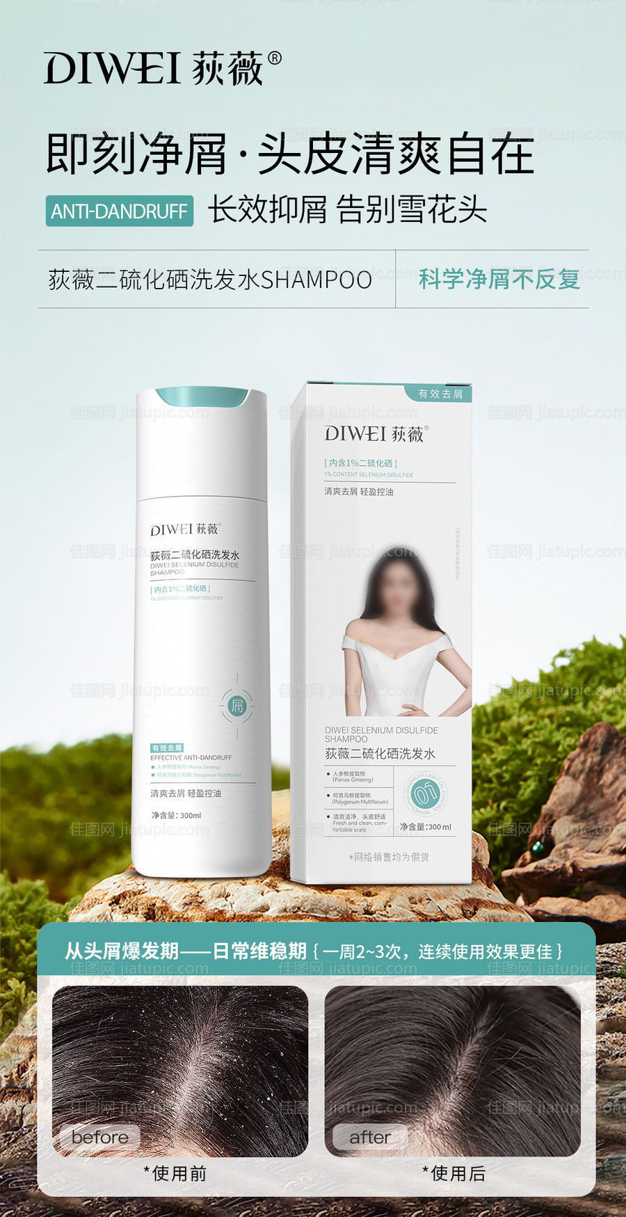 植萃去屑洗发水海报-源文件