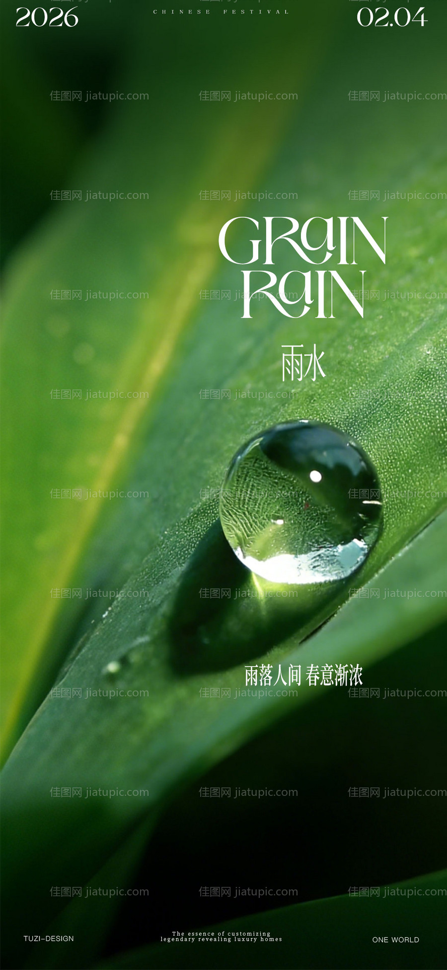 雨水节气海报-源文件