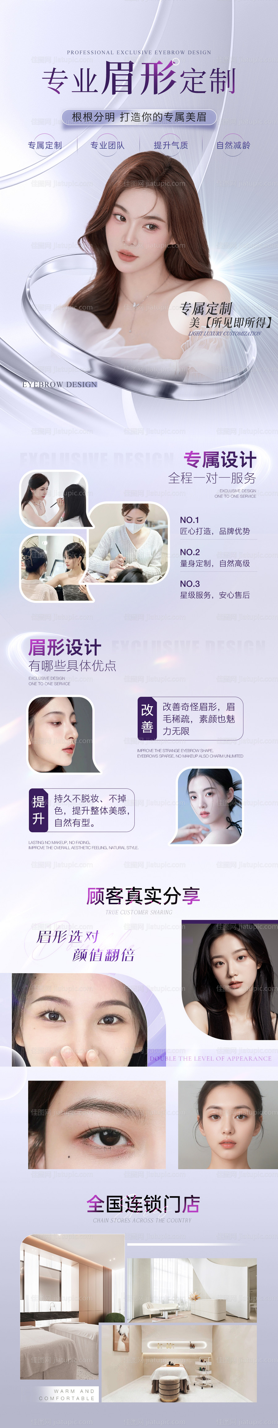 医美半永久纹眉长图海报-源文件