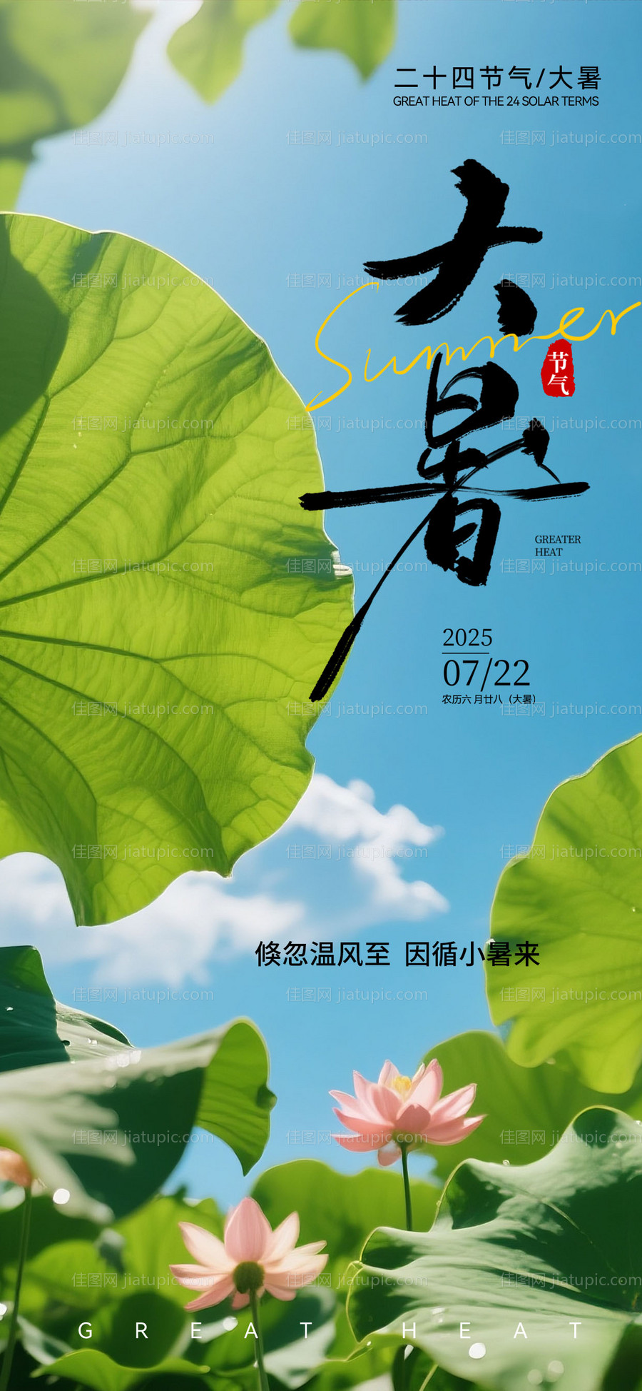 大暑节气夏天海报-源文件