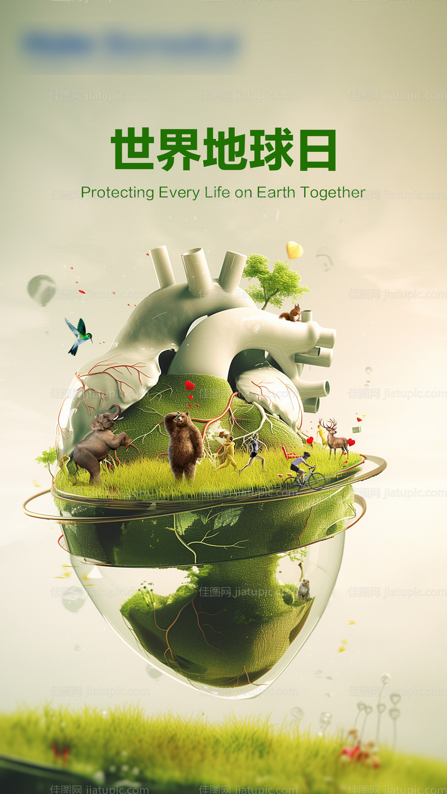 世界地球日海报-源文件