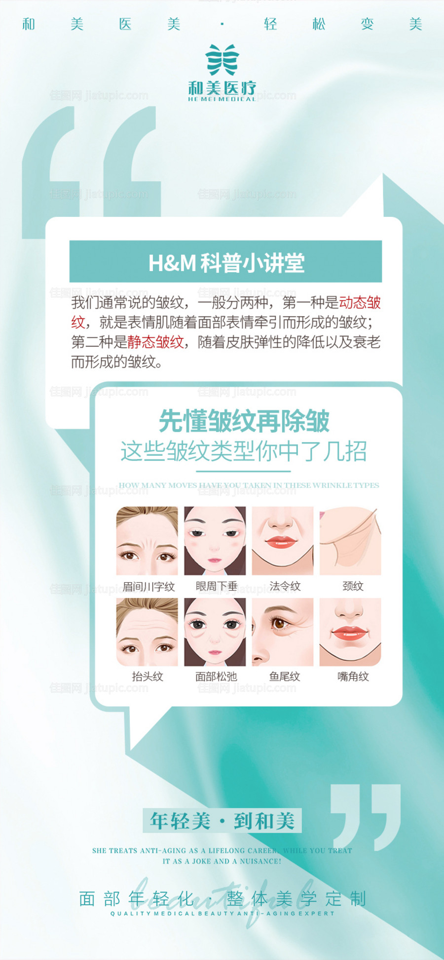 这些皱纹类型你中了几招医美海报-源文件