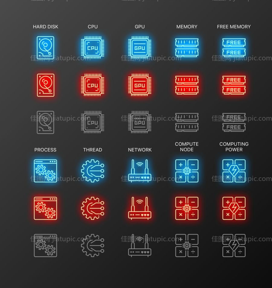 科技CPU矢量图标-源文件