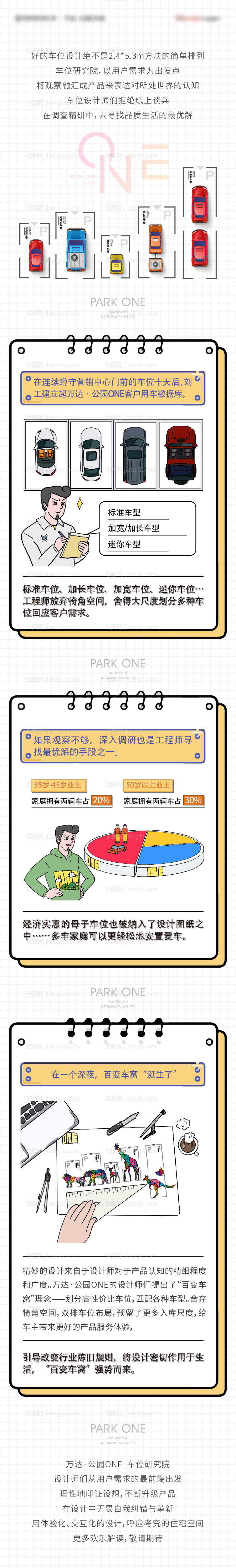 地产车位价值点手绘插画长图海报-源文件