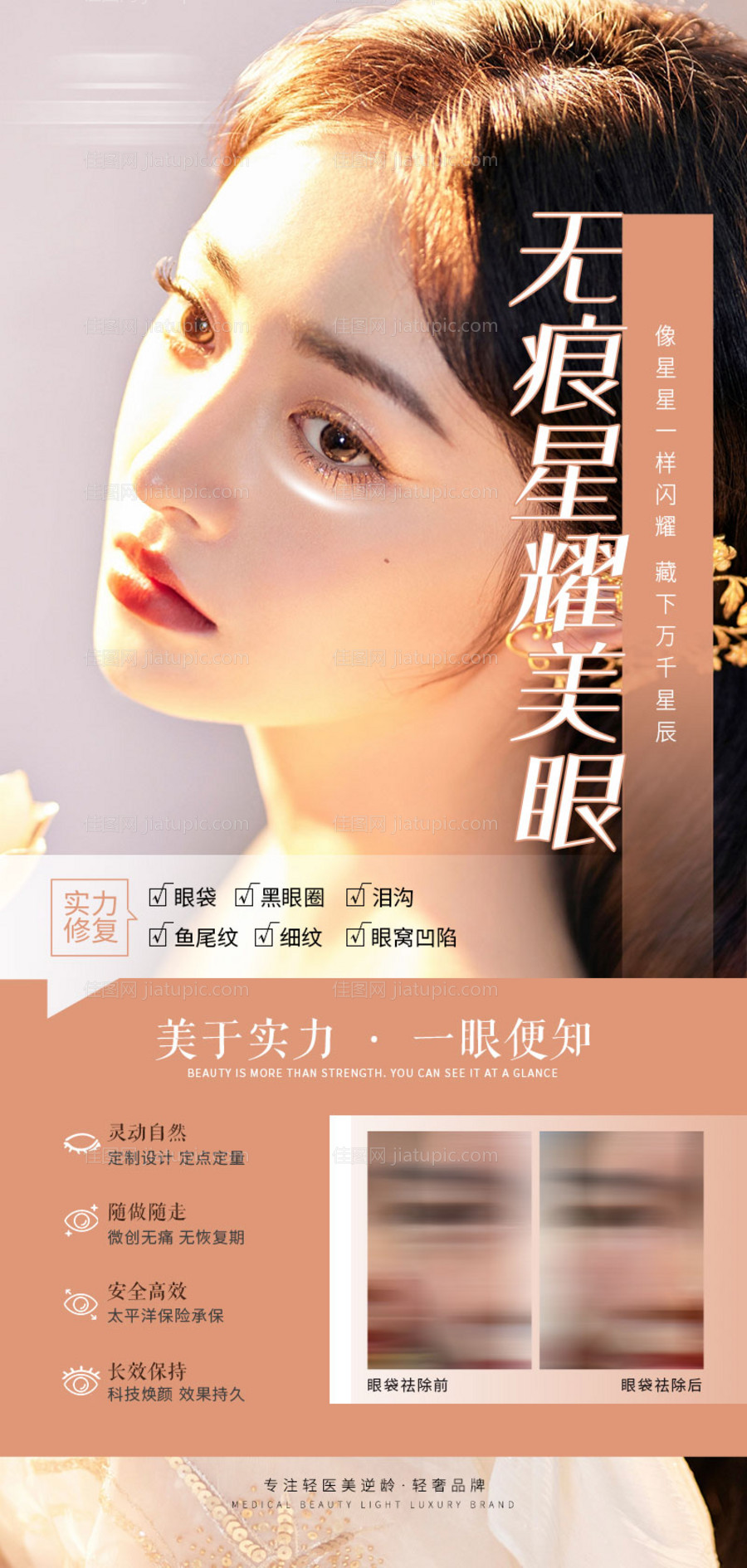 医美祛眼袋泪沟海报-源文件