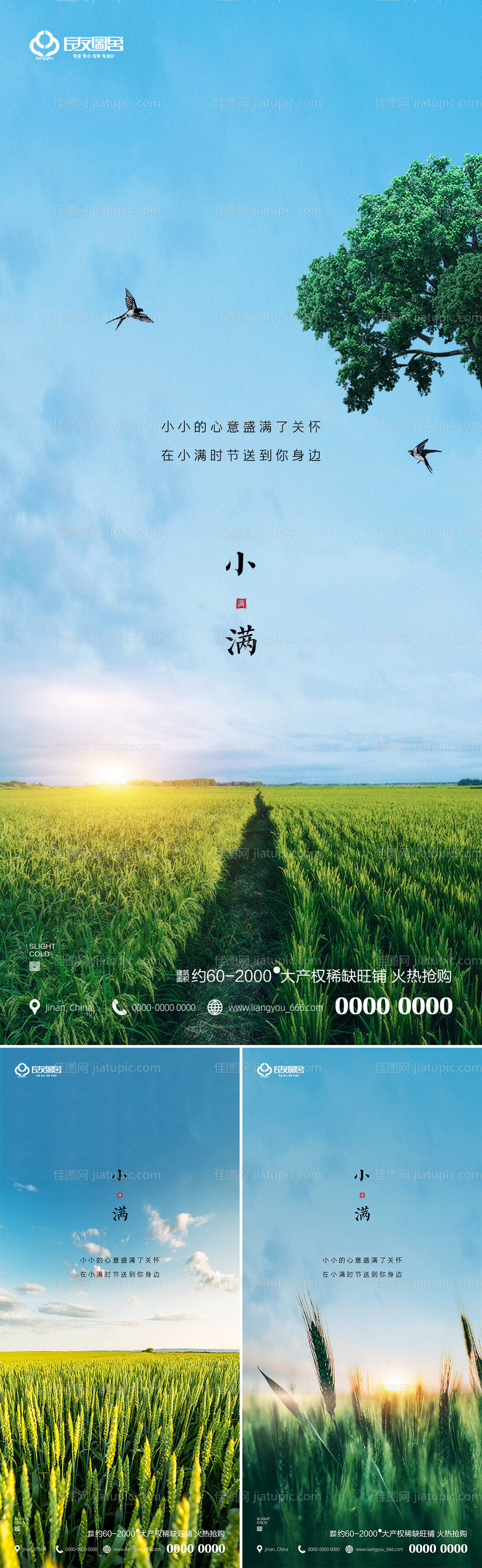 地产小满节气海报-源文件