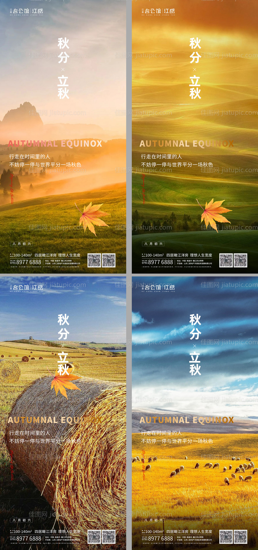 地产二十四节气秋分立秋海报-源文件