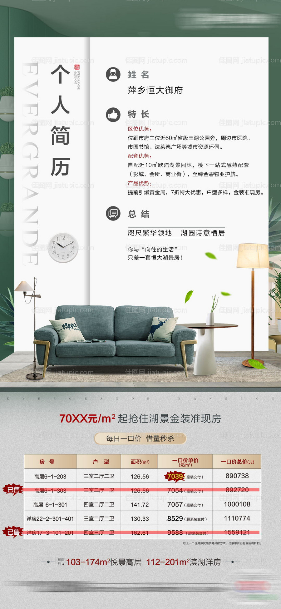 地产创意个人简历特价房海报-源文件