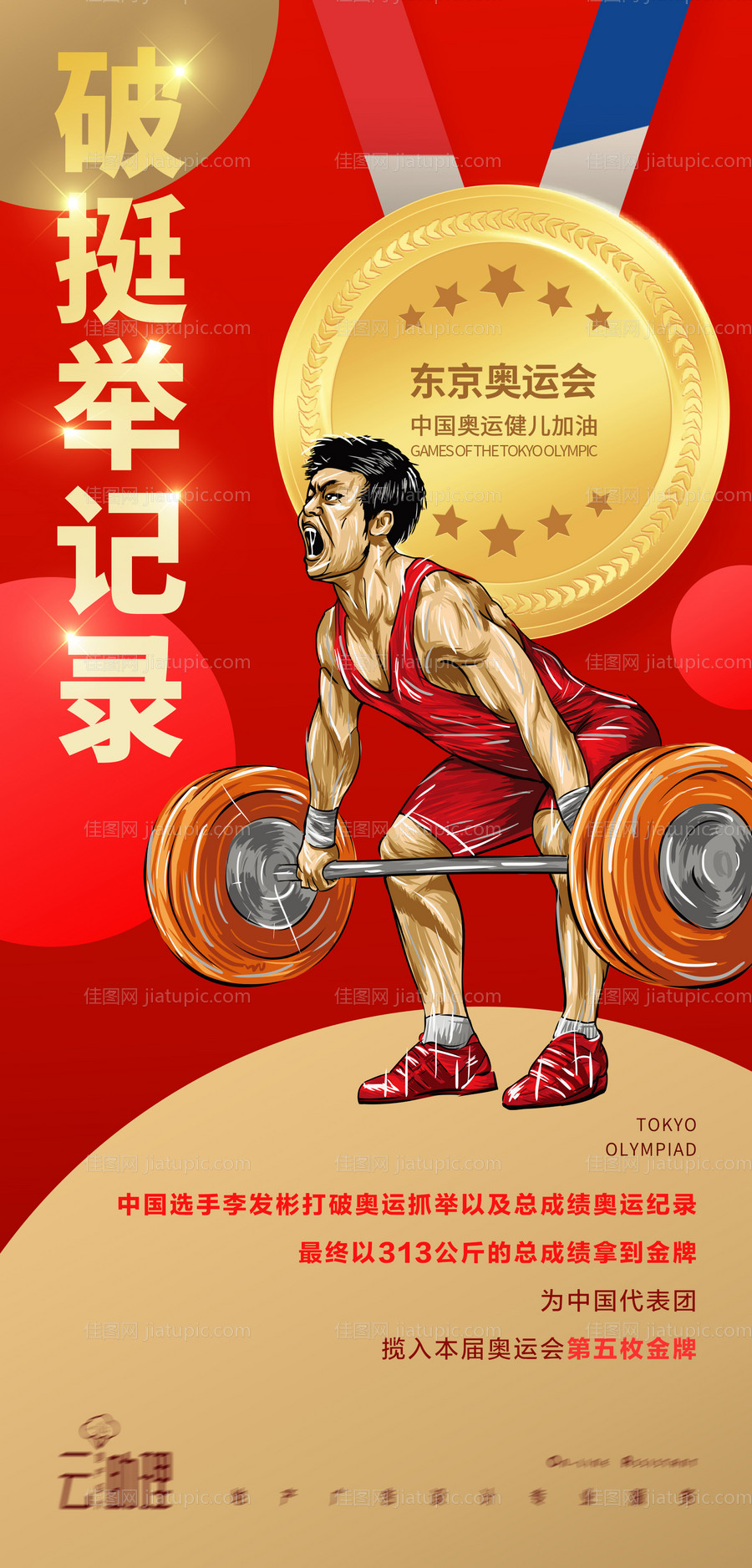 奥运会破纪录海报-源文件