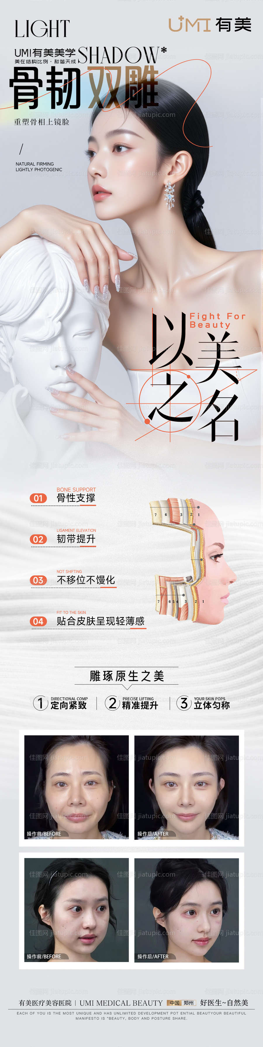 医美品相骨韧双雕抗衰线雕海报-源文件