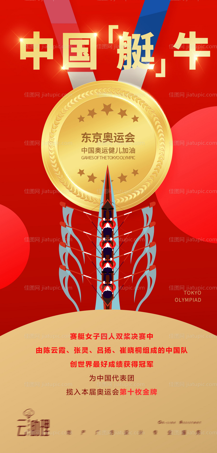 奥运会赛艇冠军海报-源文件