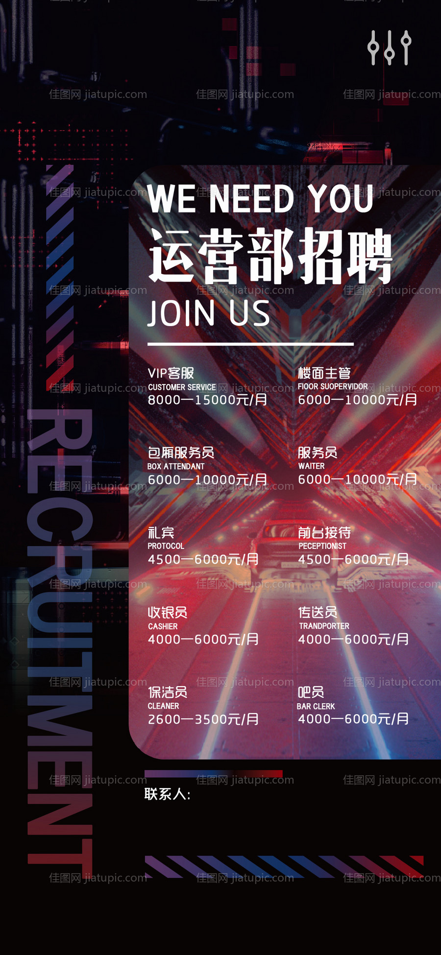 夜店酒吧招聘海报 -源文件