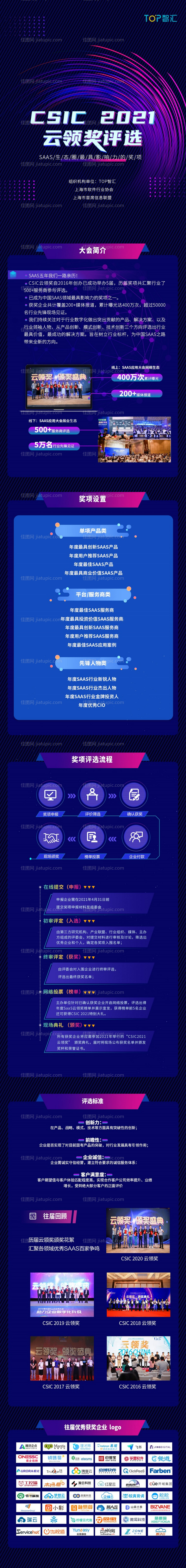 蓝色紫色科技峰会长图H5-源文件