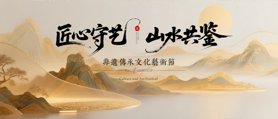 非遗文化活动背景板-源文件