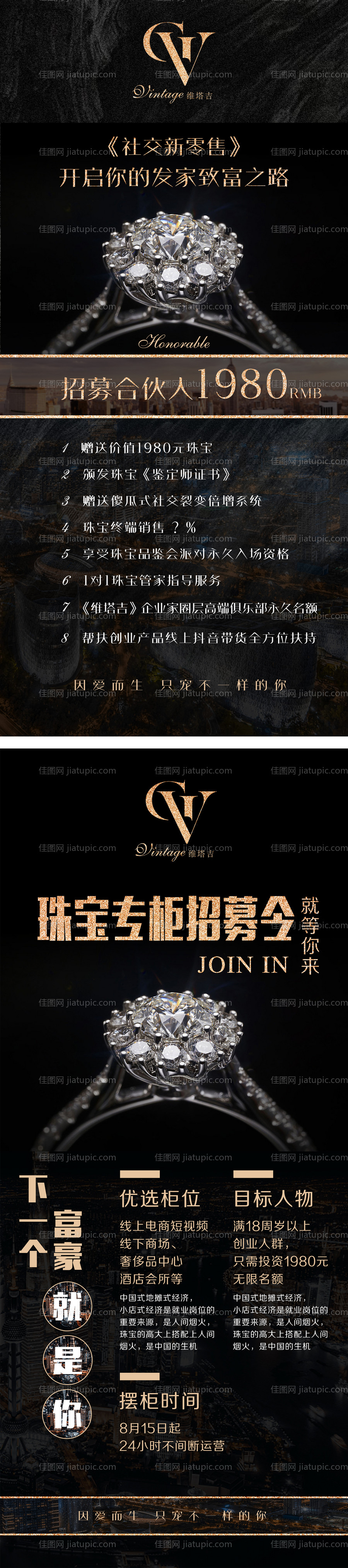 医美整形珠宝招募海报-源文件