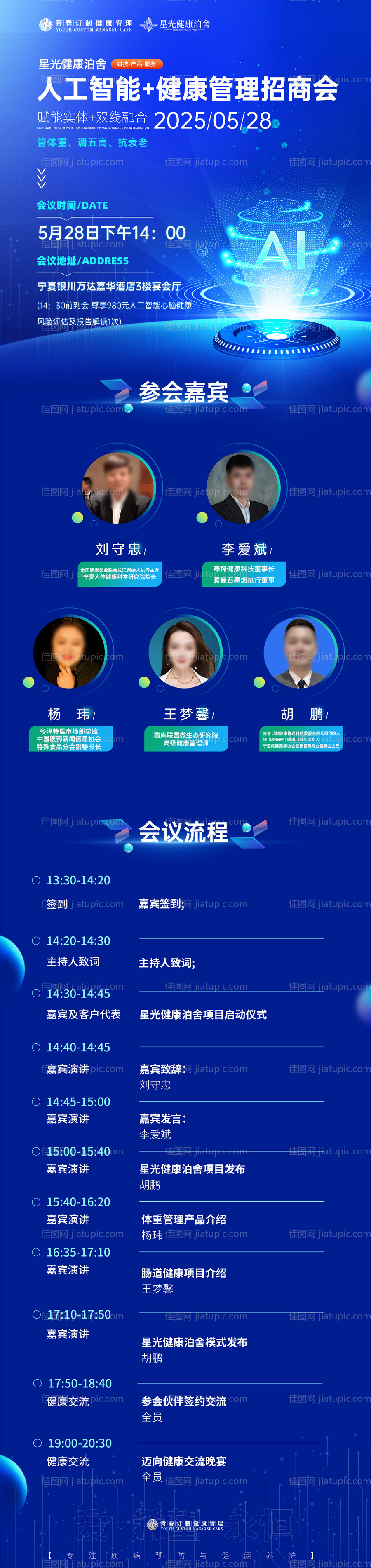 人工智能大健康招商会议活动长图-源文件