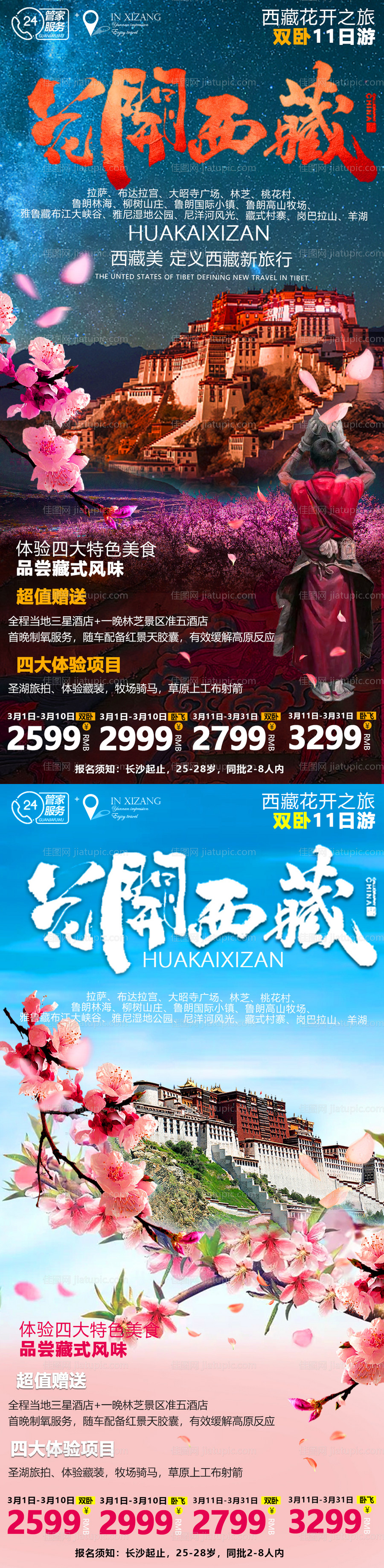 西藏桃花系列旅游海报-源文件