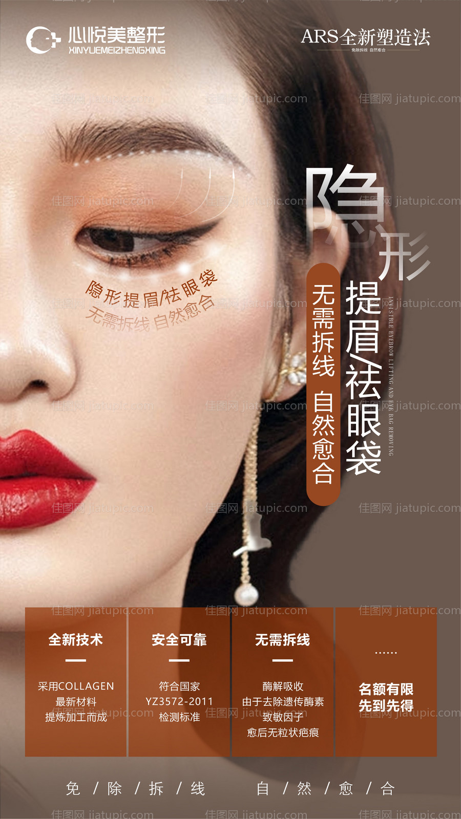 医美祛眼袋提眉海报-源文件