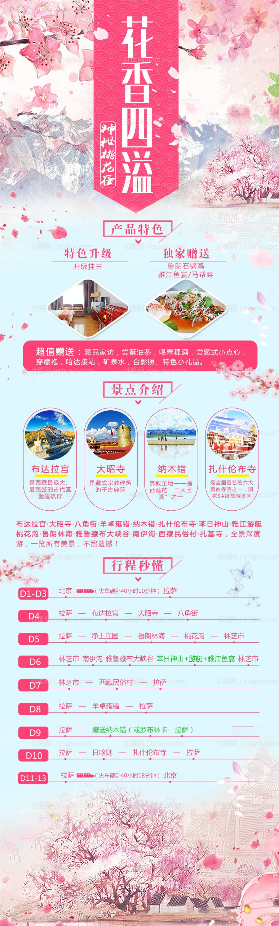 西藏桃花节旅游长图-源文件
