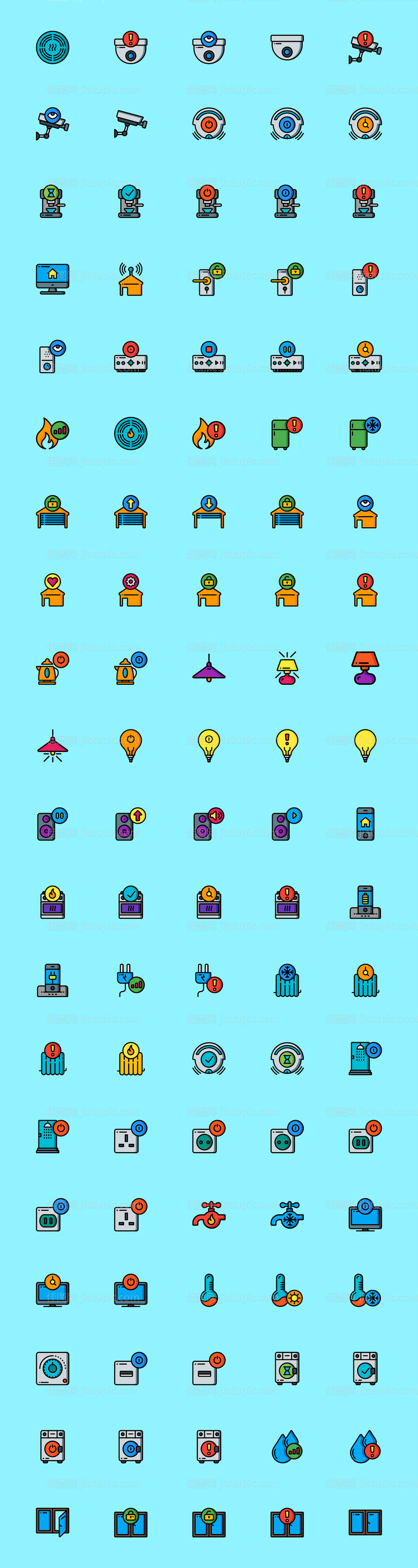 家居自动化元素图标-源文件