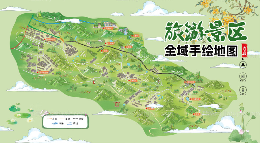 旅游景区手绘地图-源文件