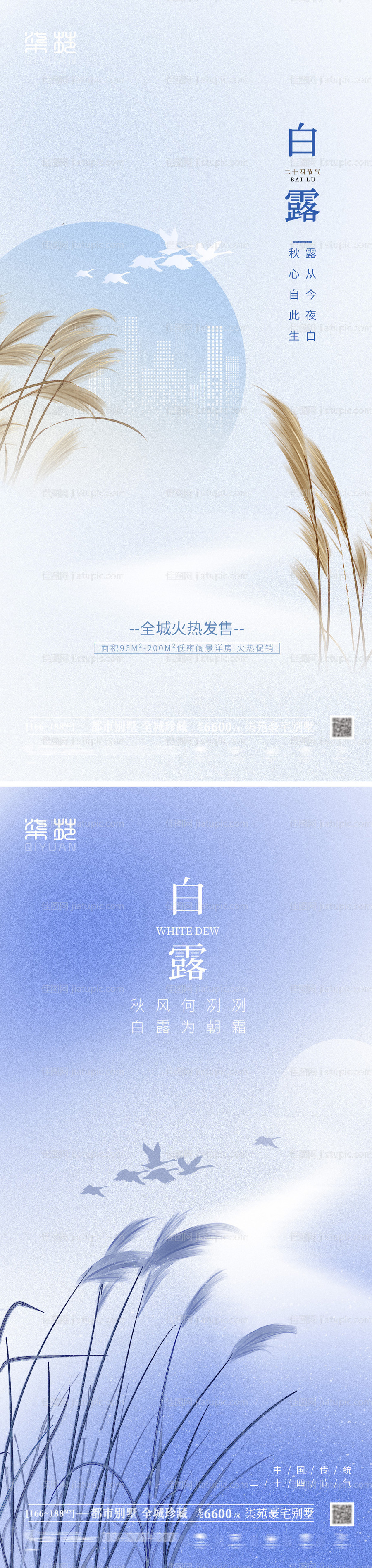 白露中式节气海报-源文件