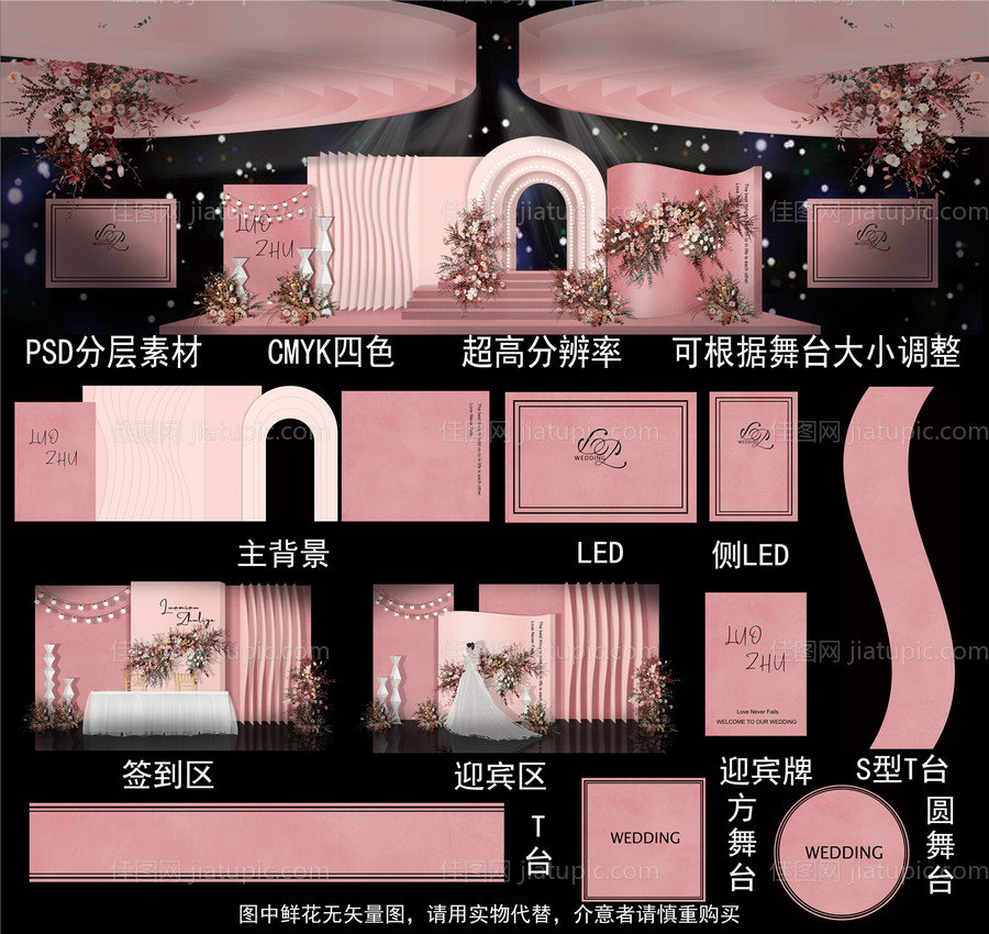 婚礼舞台活动展板-源文件