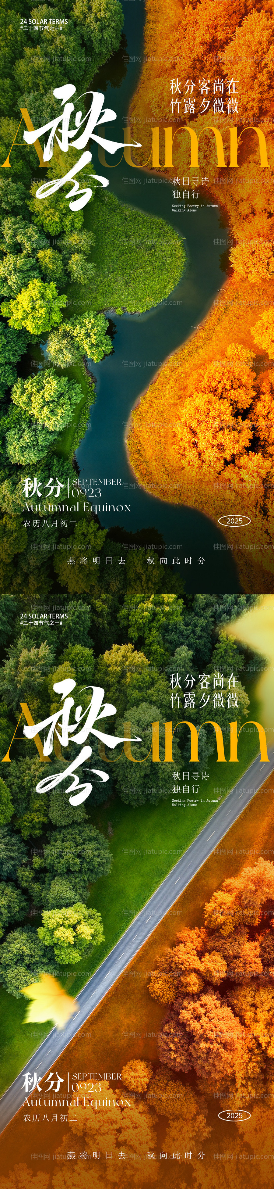 秋分节气海报-源文件