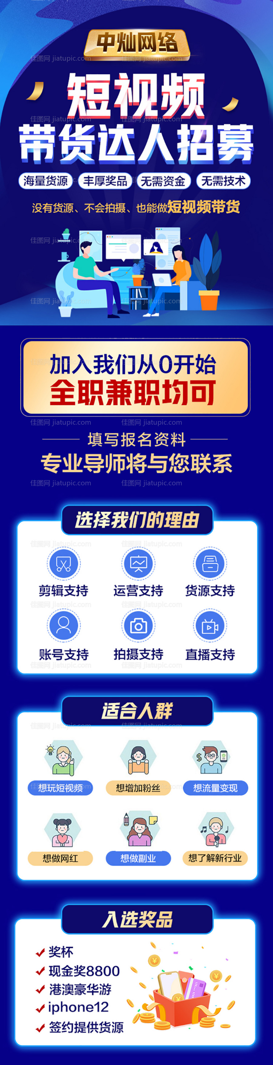 短视频带货达人招募长图-源文件