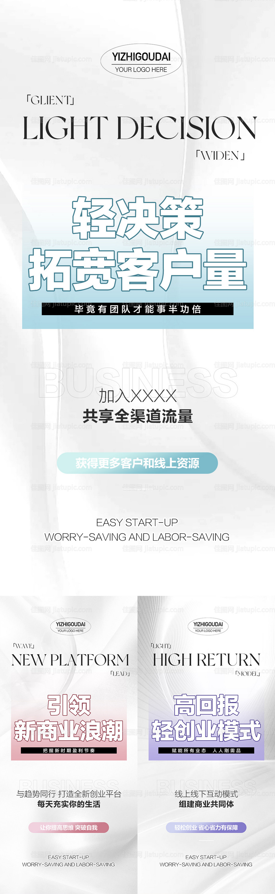 微商地产商招商培训预热造势活动大字报-源文件