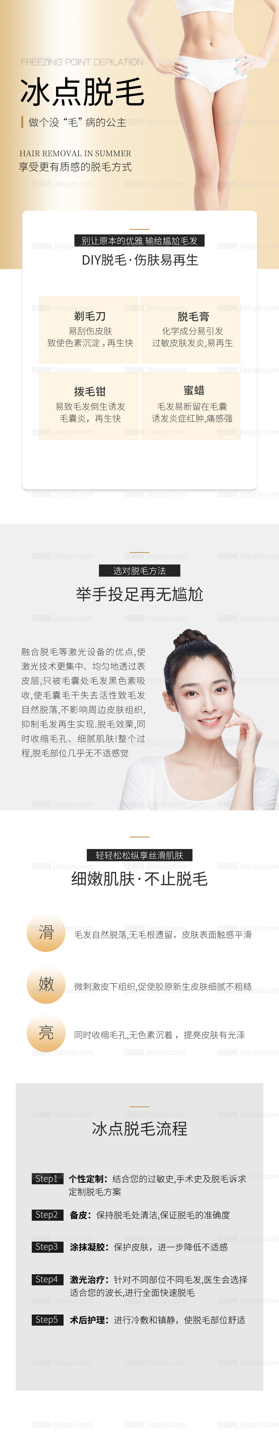 医美冰点脱毛长图海报-源文件
