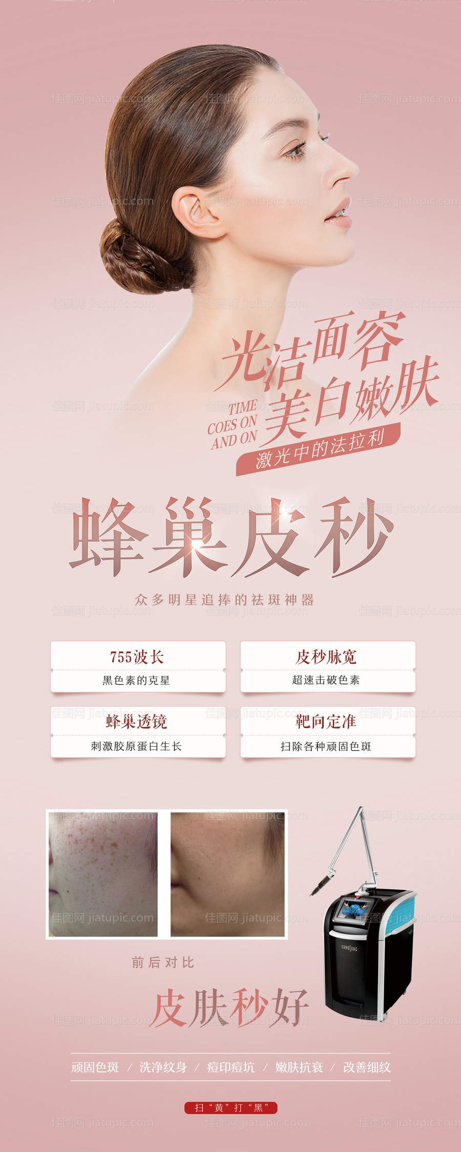 医美整形蜂巢皮秒展架-源文件