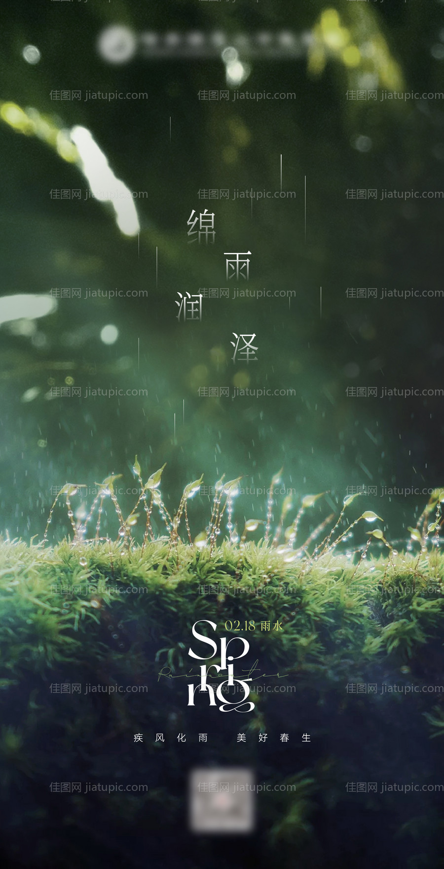 雨水节气海报-源文件